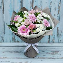 Букет цветов из:  Герберы, Альстромерии и Хризантемы #REPLACE_PRED# Селятино