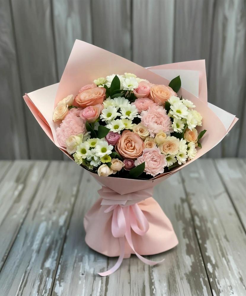 Букет цветов из: Гвоздики, Розы и Хризантемы в Селятино