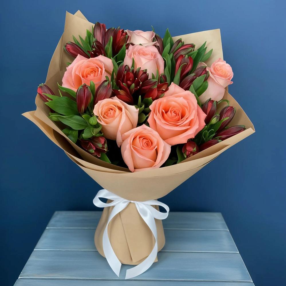 Букет цветов из: Розы и Альстромерии в Селятино