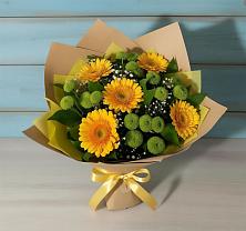 Букет цветов из:  Герберы и Хризантемы в Селятино