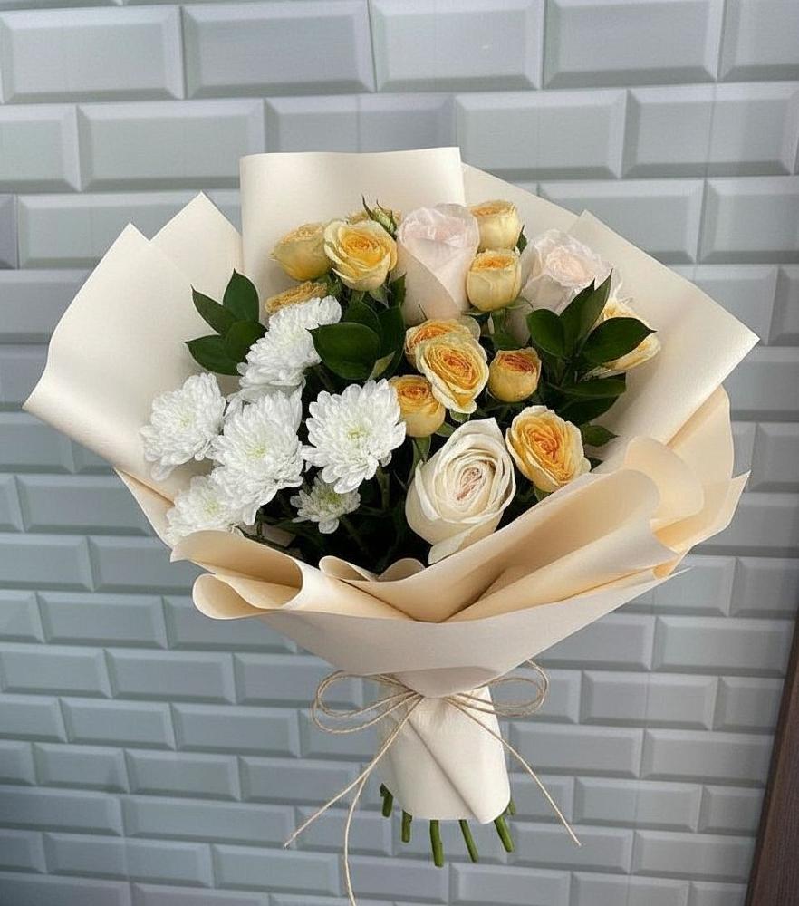 Букет цветов из: Розы и Хризантемы в Селятино