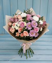 Букет цветов из:  Хризантемы, Розы и Альстромерии #REPLACE_PRED# Селятино