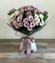 Букет цветов из:  Хризантемы и Розы #REPLACE_PRED# Селятино