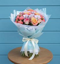 Букет цветов из:  Хризантемы и Розы в Селятино