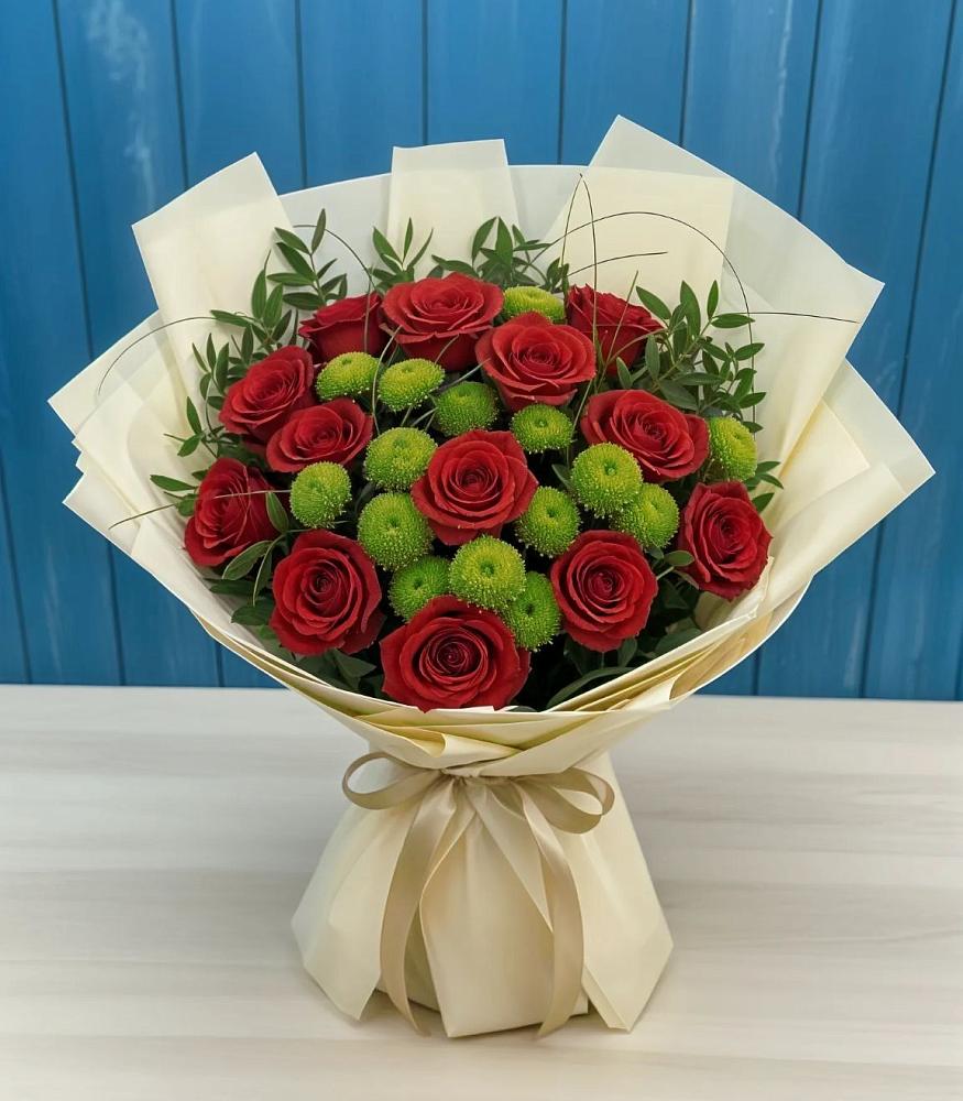 Букет цветов из: Розы и Хризантемы в Селятино